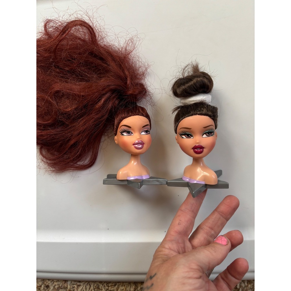Bratz Head Gamez Meygan Dana Vintage 2001 Long Hair Styling Head MGA Lot of Two